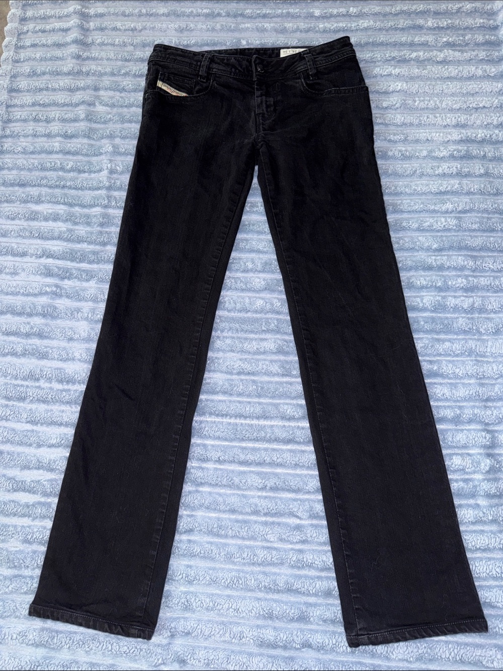 Diesel "Newz" Y2K Low-Rise Black Straight Leg Jeans